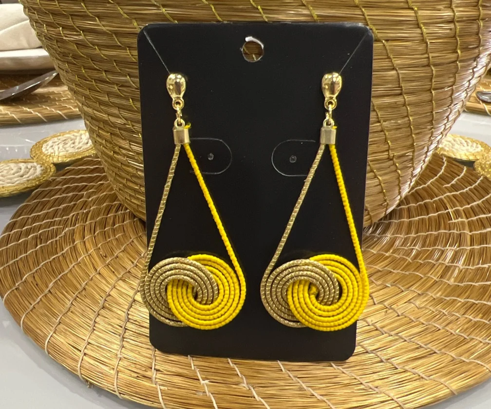 Spiral triangle earrings