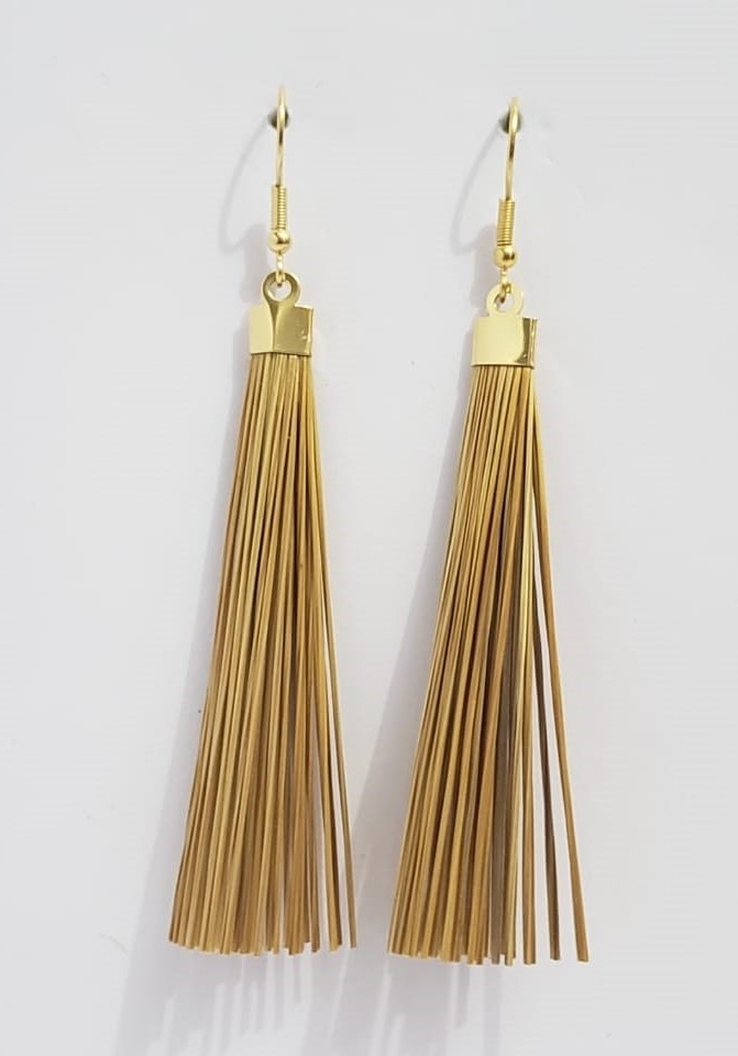 Fine-strand drop earrings