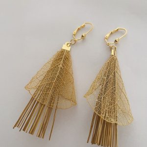 Natural leaf earrings