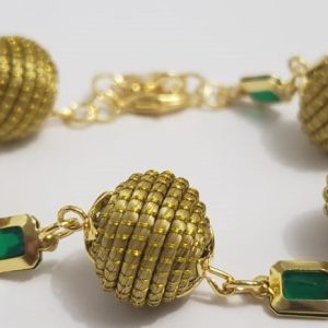 Orbe & emerald bracelet