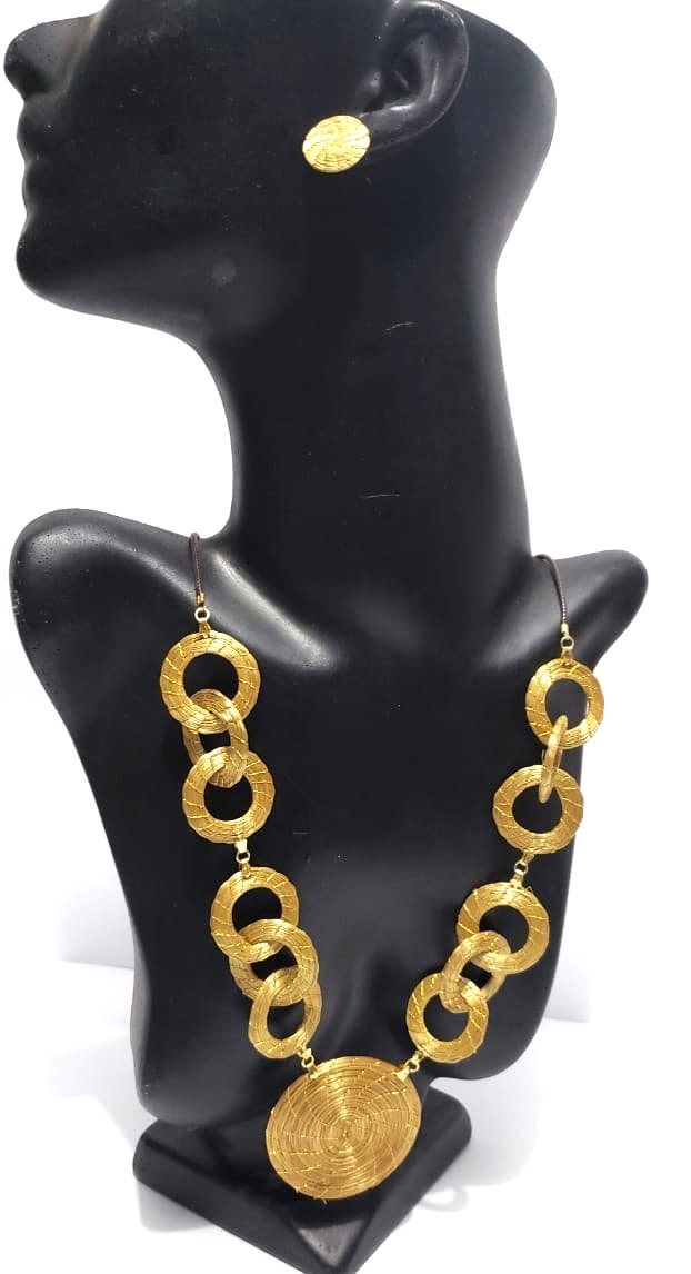 Interlaced-loop necklace & earrings